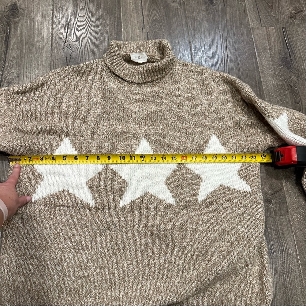 Lou & Grey Knit Long Sleeve Star Alpaca Blend Turtleneck Sweater Women's L XL - Picture 5 of 9